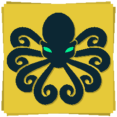 Kraken auf einer goldgelben Haftnotiz